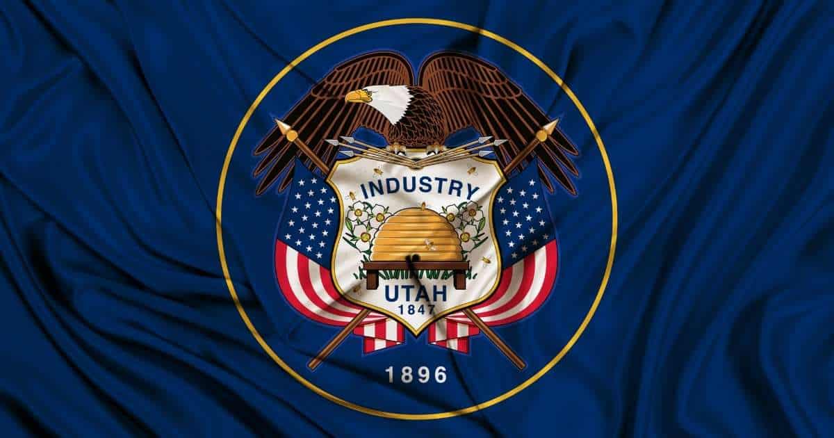 Utah state flag representing that we are available everywhere with Utah Pre-Settlement Funding