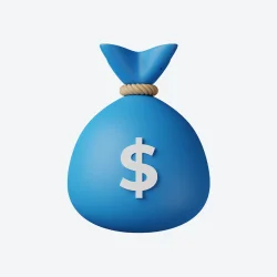 Blue money bag with dollar sign representing New Jersey lawsuit funding and cash advances