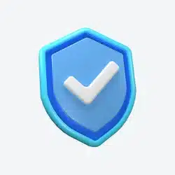 Security shield with checkmark representing risk-free New Jersey pre-settlement loans